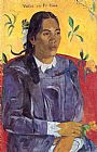 Paul Gauguin Canvas Paintings - Woman with a Flower